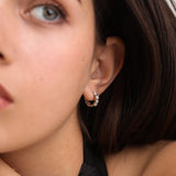 Aros, Plata 925 bañada en rodio, Zirconia cúbica artificial
