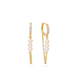 Aros, Bañado en oro, Zirconia cúbica artificial, Perla cultivada