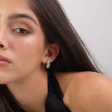 Aros, Plata 925 bañada en rodio, Zirconia cúbica artificial