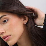 Aros, Plata 925 bañada en rodio, Zirconia cúbica artificial