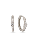 Aros, Plata 925 bañada en rodio, Zirconia cúbica artificial