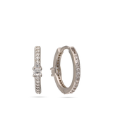 Aros, Plata 925 bañada en rodio, Zirconia cúbica artificial
