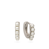 Aros, Plata 925 bañada en rodio, Perla cultivada