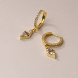 Gotas, Bañado en oro, Zirconia cúbica artificial