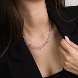 Cadena de elementos, Plata 925 bañada en rodio, Cristal Swarovski artificial