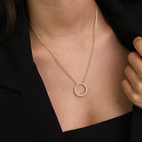 Collar colgante, Bañado en oro, Zirconia cúbica artificial