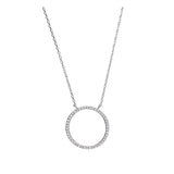 Collar colgante, Plata 925 bañada en rodio, Zirconia cúbica artificial