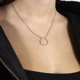 Collar colgante, Plata 925 bañada en rodio, Zirconia cúbica artificial