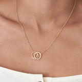 Collar colgante, Bañado en oro, Zirconia cúbica artificial