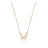 Collar colgante, Bañado en oro, Zirconia cúbica artificial