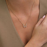 Collar colgante, Bañado en oro, Zirconia cúbica artificial