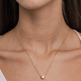 Collar colgante, Bañado en oro, Zirconia cúbica artificial
