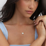 Collar colgante, Bañado en oro, Zirconia cúbica artificial