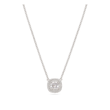 Collar colgante, Plata 925 bañada en rodio, Zirconia cúbica artificial