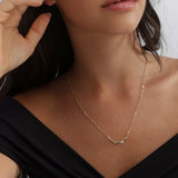 Collar colgante, Bañado en oro, Zirconia cúbica artificial