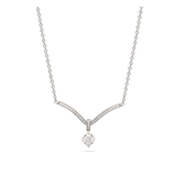 Collar colgante, Plata 925 bañada en rodio, Zirconia cúbica artificial