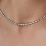Collar gargantilla, Plata 925 bañada en rodio, Sin piedra