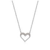 Collar colgante, Plata 925 bañada en rodio, Zirconia cúbica artificial