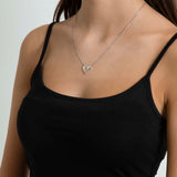Collar colgante, Plata 925 bañada en rodio, Zirconia cúbica artificial