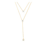 Collar colgante, Bañado en oro, Zirconia cúbica artificial