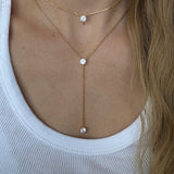 Collar colgante, Bañado en oro, Zirconia cúbica artificial