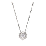 Collar colgante, Plata 925 bañada en rodio, Zirconia cúbica artificial