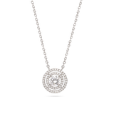 Collar colgante, Plata 925 bañada en rodio, Zirconia cúbica artificial
