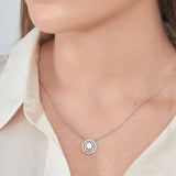 Collar colgante, Plata 925 bañada en rodio, Zirconia cúbica artificial