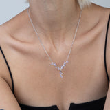 Collar colgante, Plata 925 bañada en rodio, Zirconia cúbica artificial
