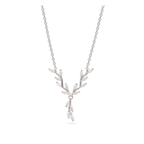 Collar colgante, Plata 925 bañada en rodio, Zirconia cúbica artificial