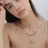 Cadena de capas, Bañado en oro, Vidrio de plomo, Amazonita artificial
