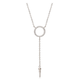 Collar colgante, Plata 925 bañada en rodio, Zirconia cúbica artificial