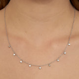 Collar colgante, Plata 925 bañada en rodio, Zirconia cúbica artificial