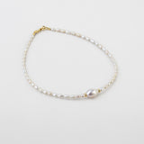 Collar gargantilla, Bañado en oro, Perla cultivada