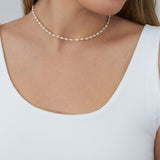 Collar gargantilla, Bañado en oro, Perla cultivada