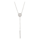 Collar colgante, Plata 925 bañada en rodio, Zirconia cúbica artificial