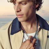 collar de hombre, Acero inoxidable, Sin piedra