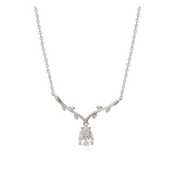 Collar colgante, Plata 925 bañada en rodio, Zirconia cúbica artificial