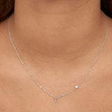 Collar colgante, Plata 925 bañada en rodio, Zirconia cúbica artificial