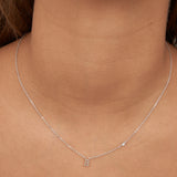 Collar colgante, Plata 925 bañada en rodio, Zirconia cúbica artificial