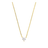 Collar colgante, Bañado en oro, Zirconia cúbica artificial