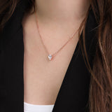 Collar colgante, Bañado en oro rosa, Zirconia cúbica artificial