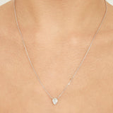 Collar colgante, Plata 925 bañada en rodio, Zirconia cúbica artificial
