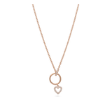 Collar colgante, Bañado en oro rosa, Zirconia cúbica artificial