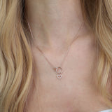 Collar colgante, Bañado en oro rosa, Zirconia cúbica artificial