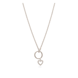Collar colgante, Plata 925 bañada en rodio, Zirconia cúbica artificial
