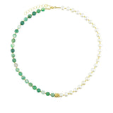 collar de perlas, Bañado en oro, Ágata artificial, Perla cultivada