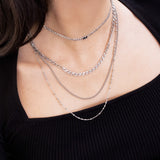 Collar gargantilla, Plata 925 bañada en rodio, Zirconia cúbica artificial