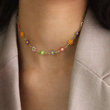 Collar gargantilla, Bañado en oro, Esmalte
