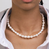 Collar gargantilla, Plata 925 bañada en rodio, Perla cultivada